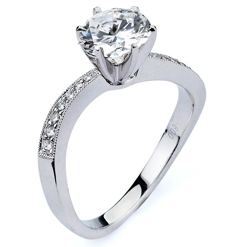 White Gold Traditional Wedding Ring Mount