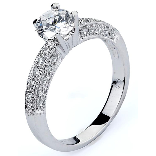 White Gold Traditional Wedding Ring Mount