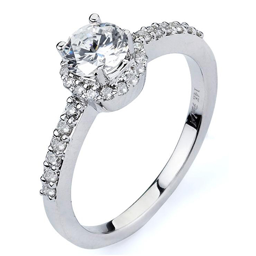 White Gold Traditional Wedding Ring Mount