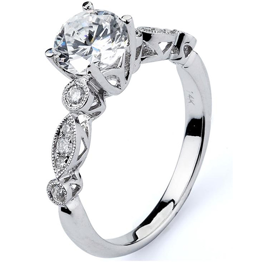 White Gold Traditional Wedding Ring Mount