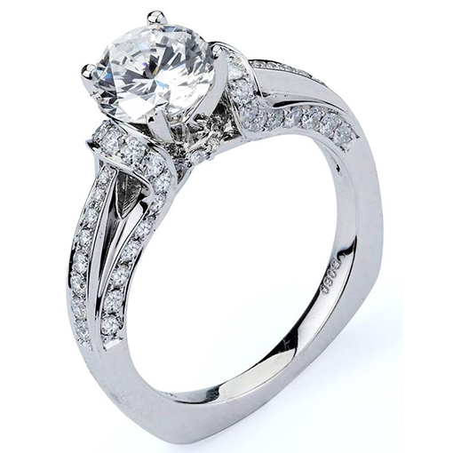 White Gold Traditional Wedding Ring Mount